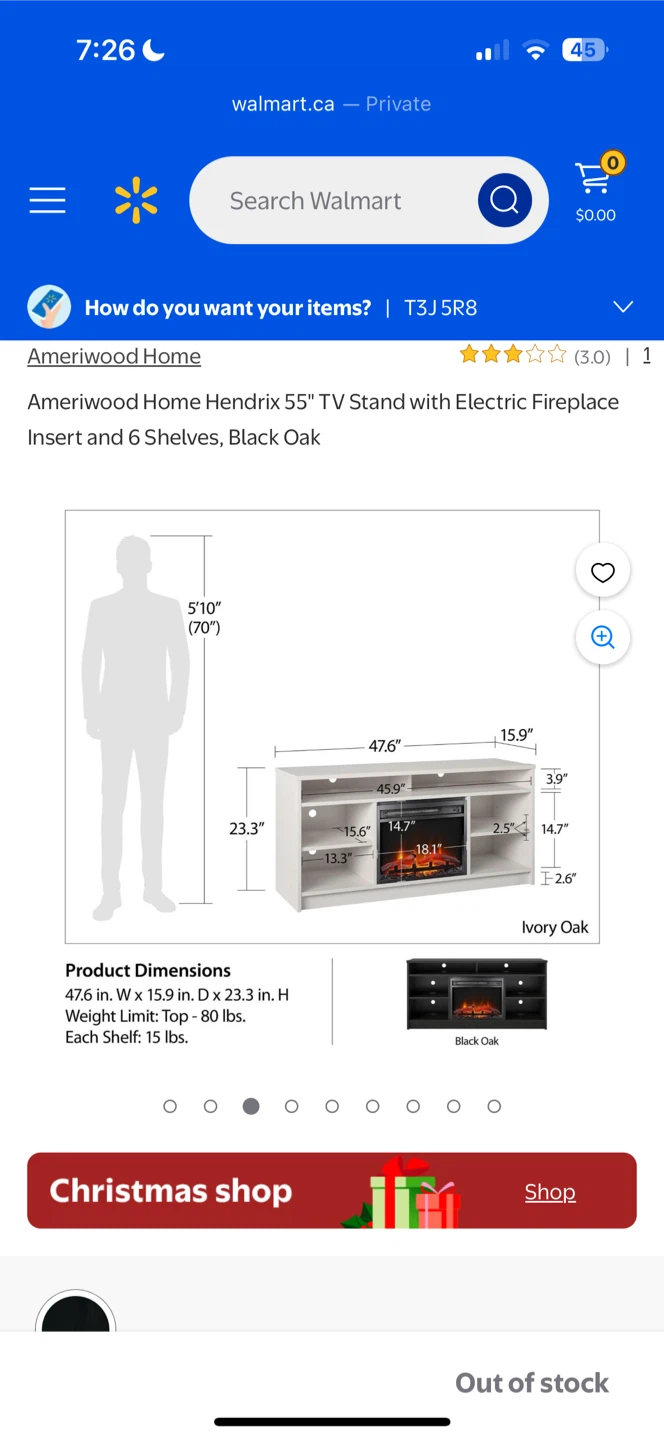 Ameriwood Home Hendrix 55" TV Stand with Fireplace - photo 2