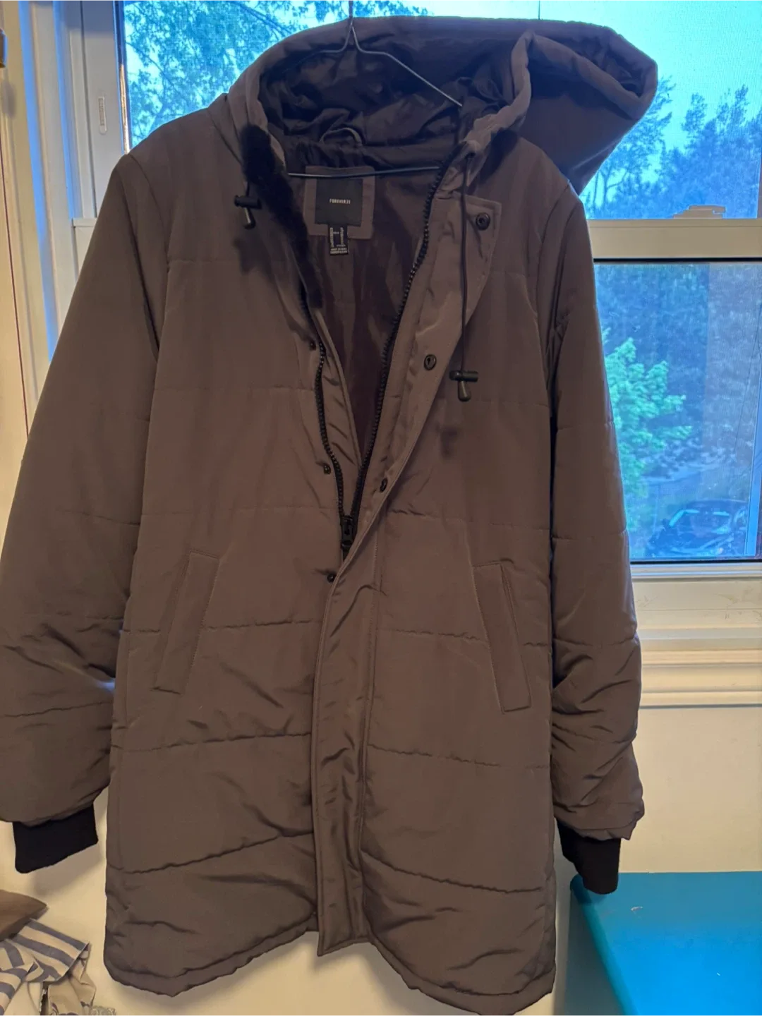 Forever 21 Grey Puffer Jacket