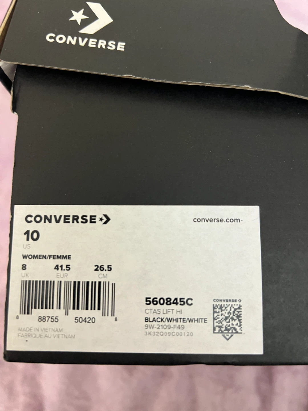 Converse Hi Top Black/White - Women's US 10 - photo 2