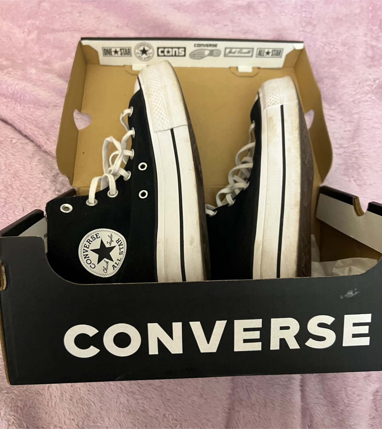 Converse Hi Top Black/White - Women's US 10