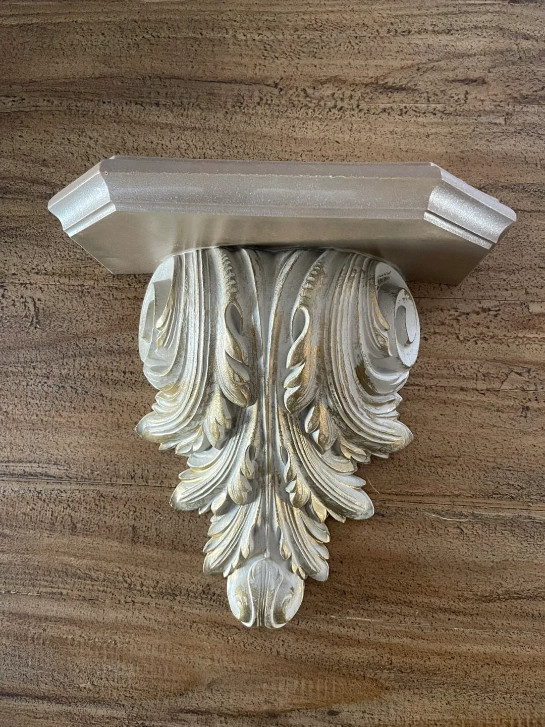 Decorative Wall Shelf - Gold & White