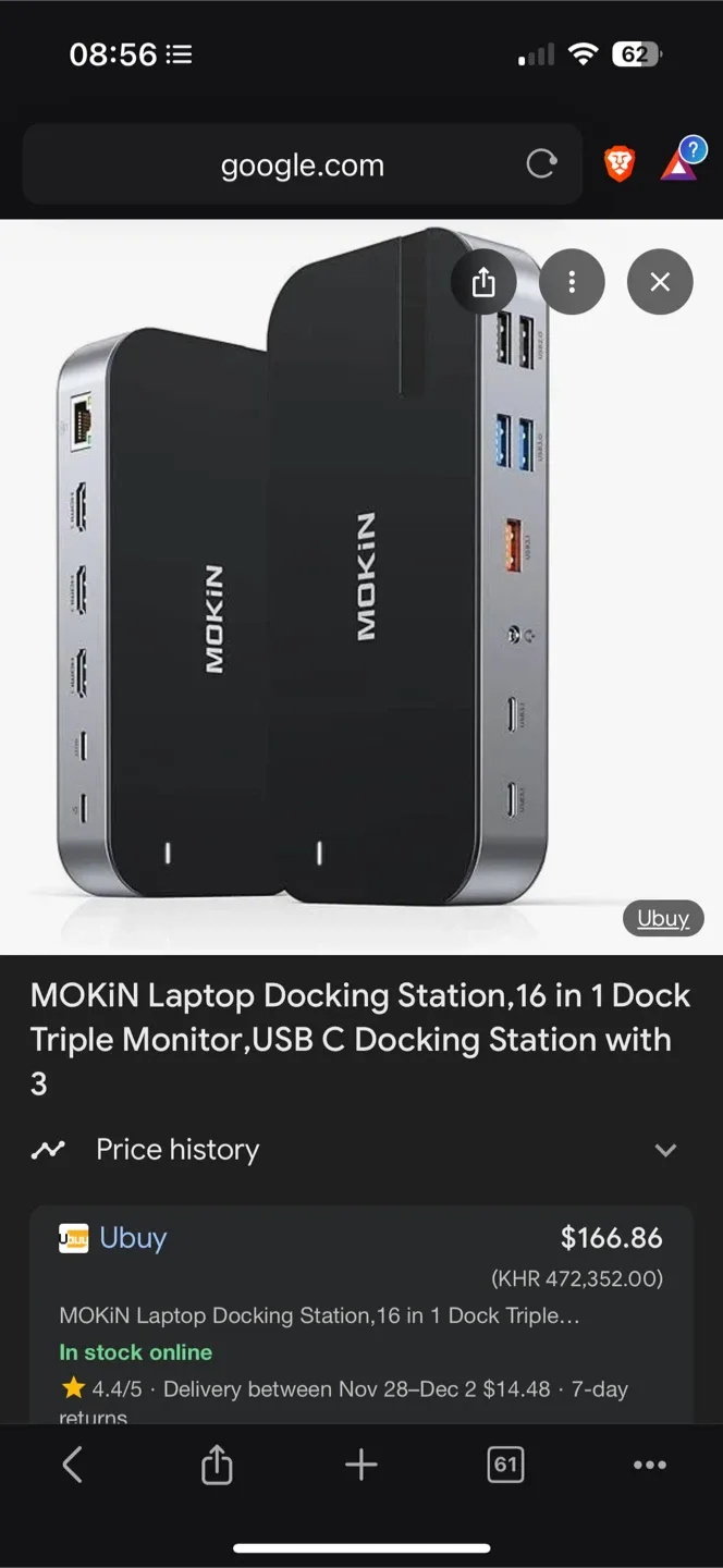 *New* $190 MOKiN 16-in-1 3 Monitor HDMI Docking Station image indicator(5)