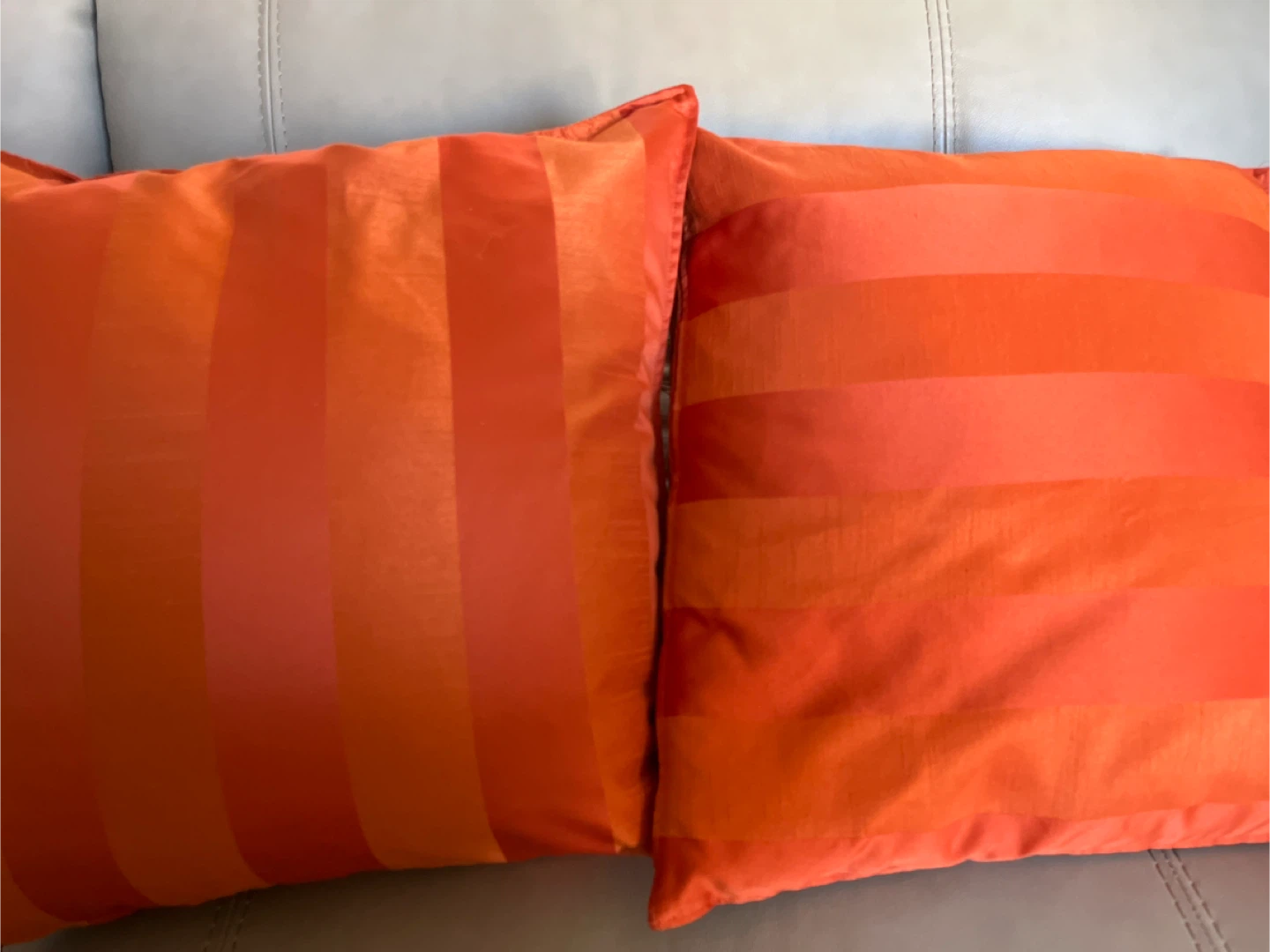 Orange Striped Throw Pillows (Set of 2)