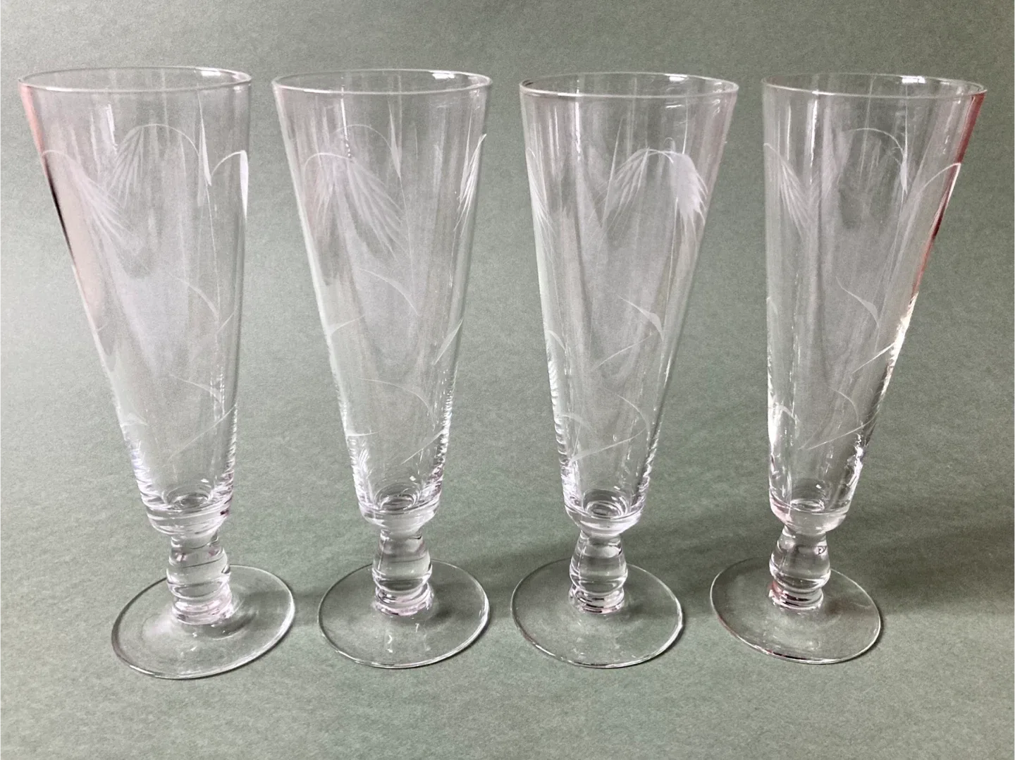 Mid Century Sasaki Wheat Pattern Pilsner Glasses Set of 4