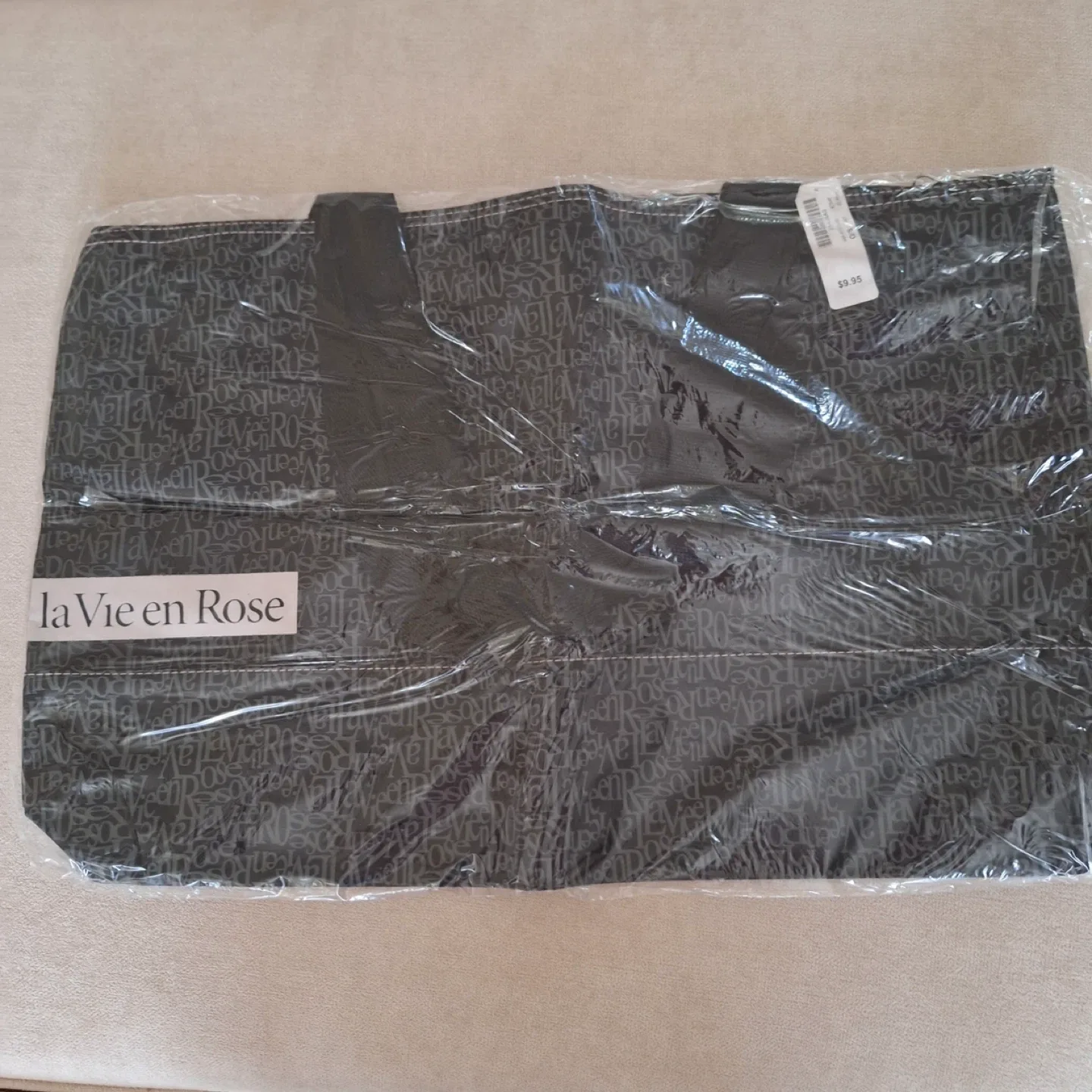 La Vie en Rose Black Tote Bag - New