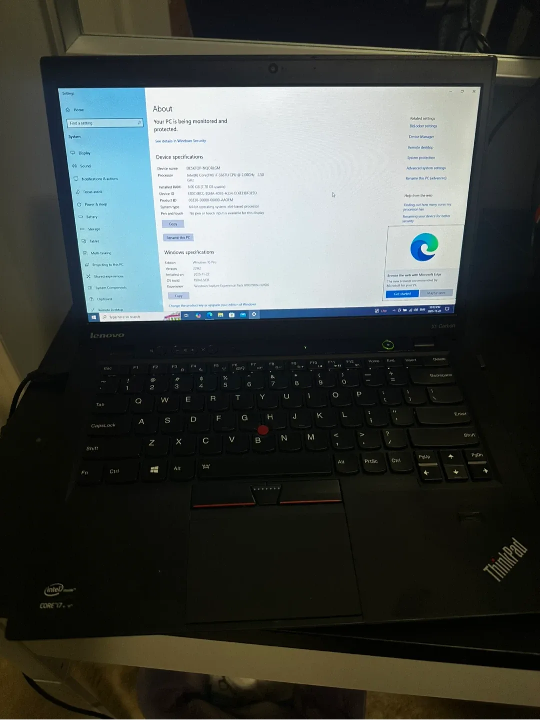 Lenovo ThinkPad X1 Carbon Laptop NEED GONE ASAP image indicator(2)