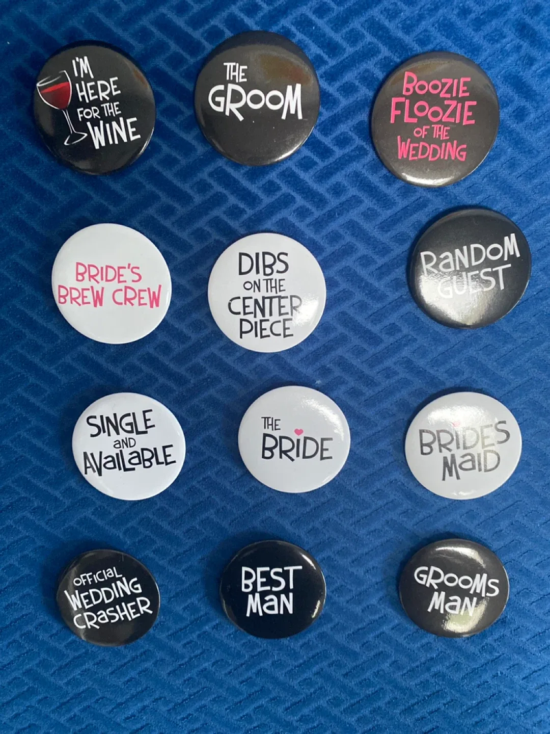 Wedding Party Button Pin Collection image indicator(2)