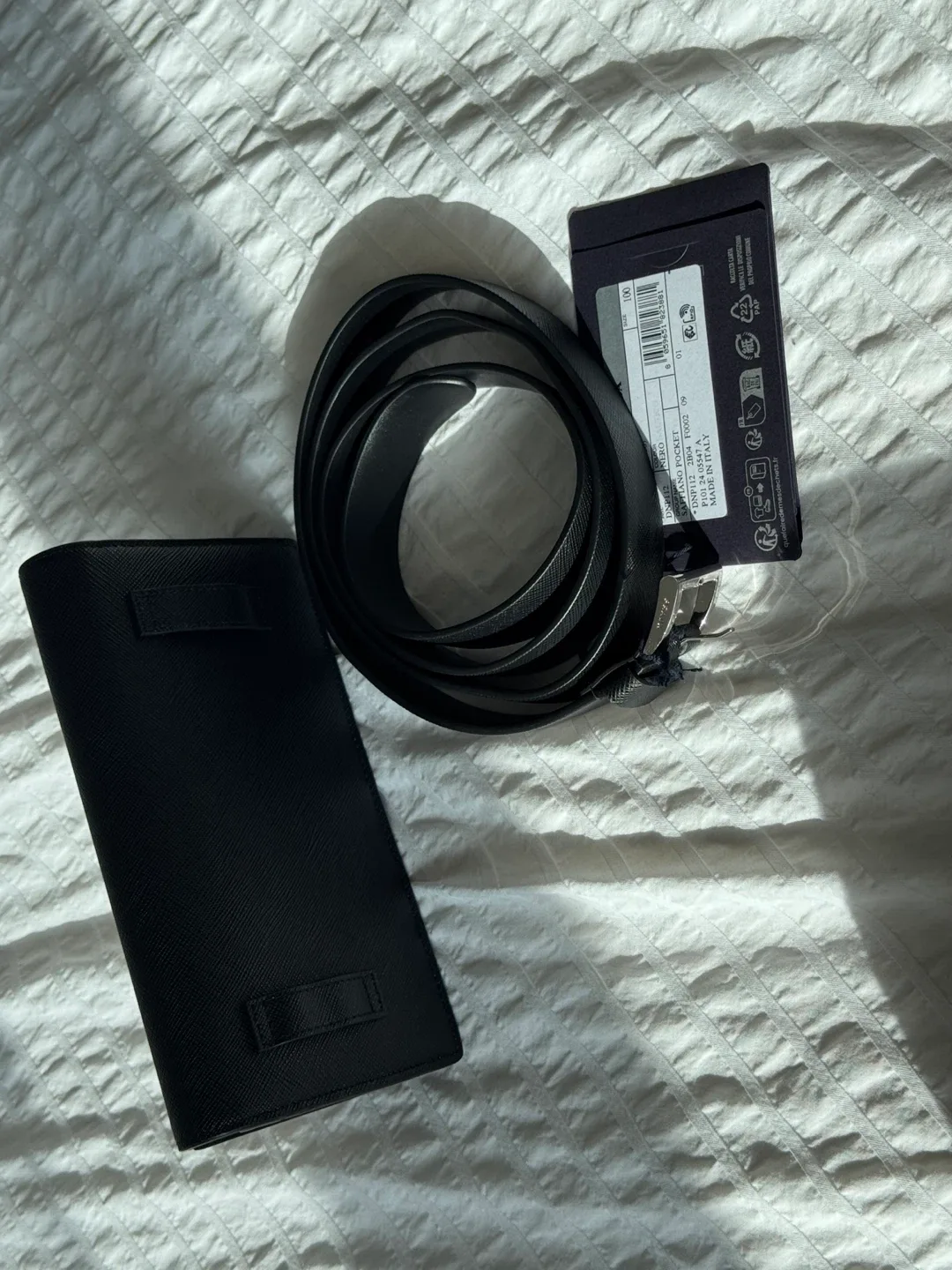 Prada Saffiano Leather Belt & Pouch