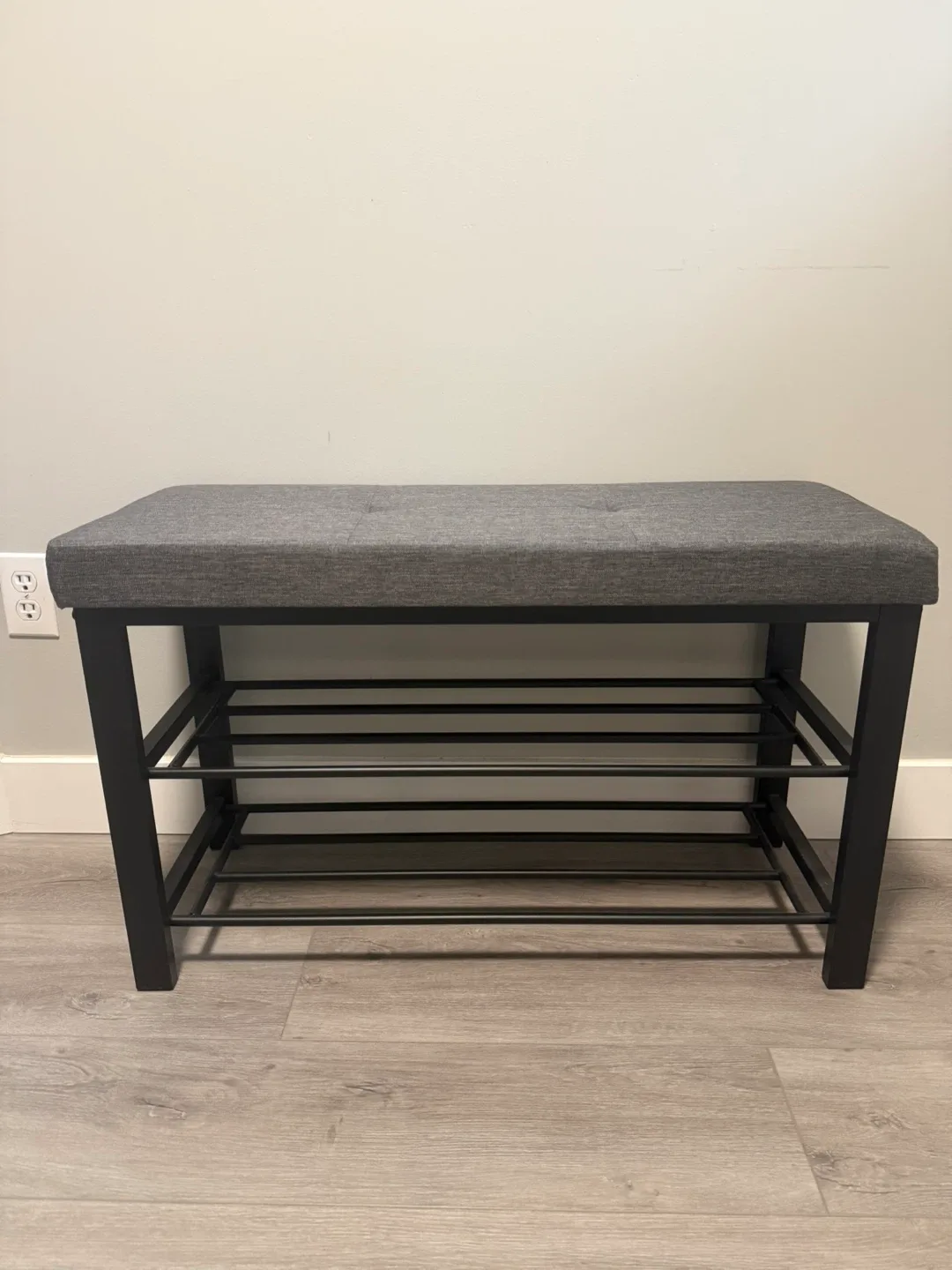 Upholstered Shoe Rack Bench - Grey image indicator(4)