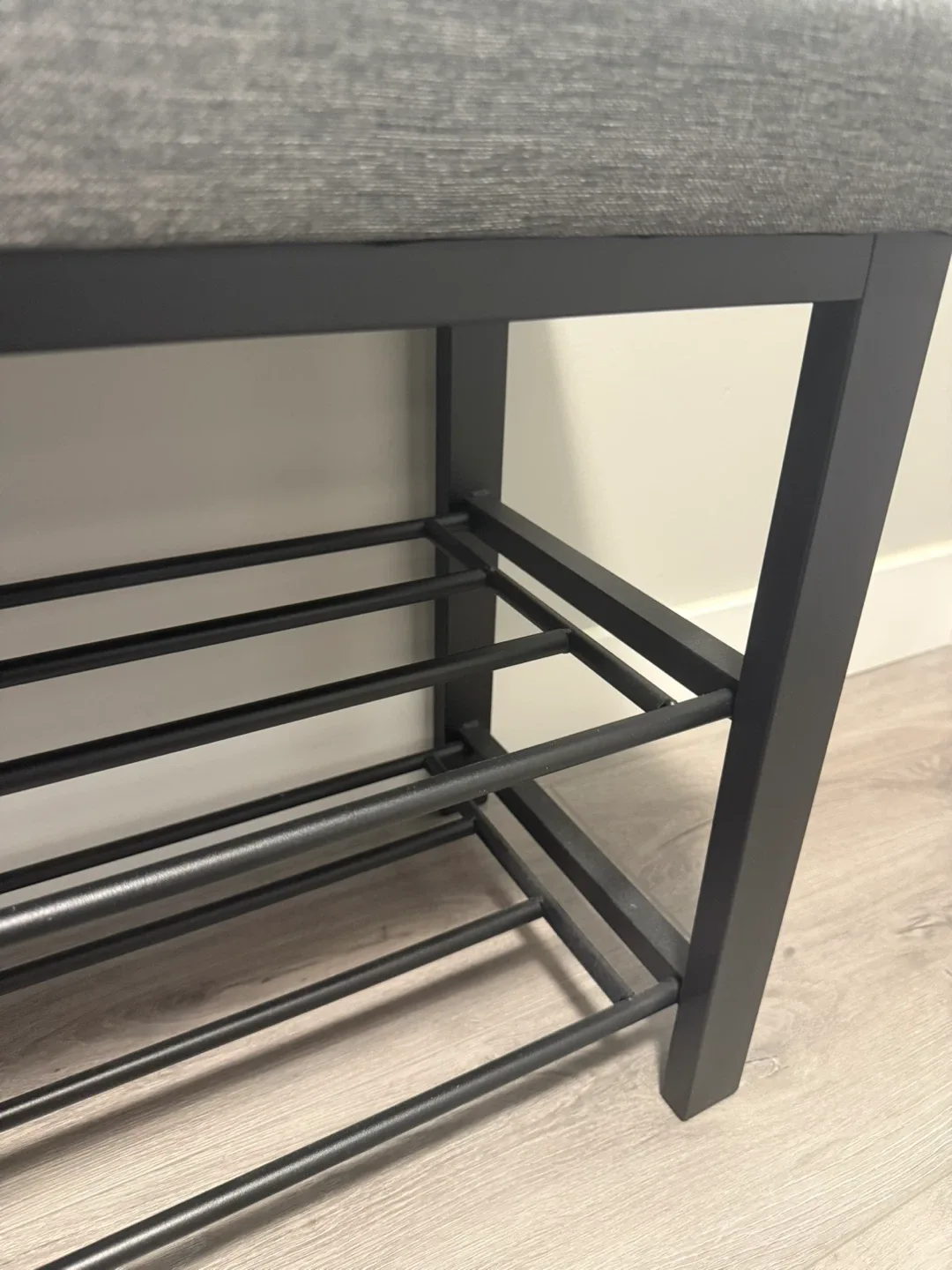 Upholstered Shoe Rack Bench - Grey image indicator(5)
