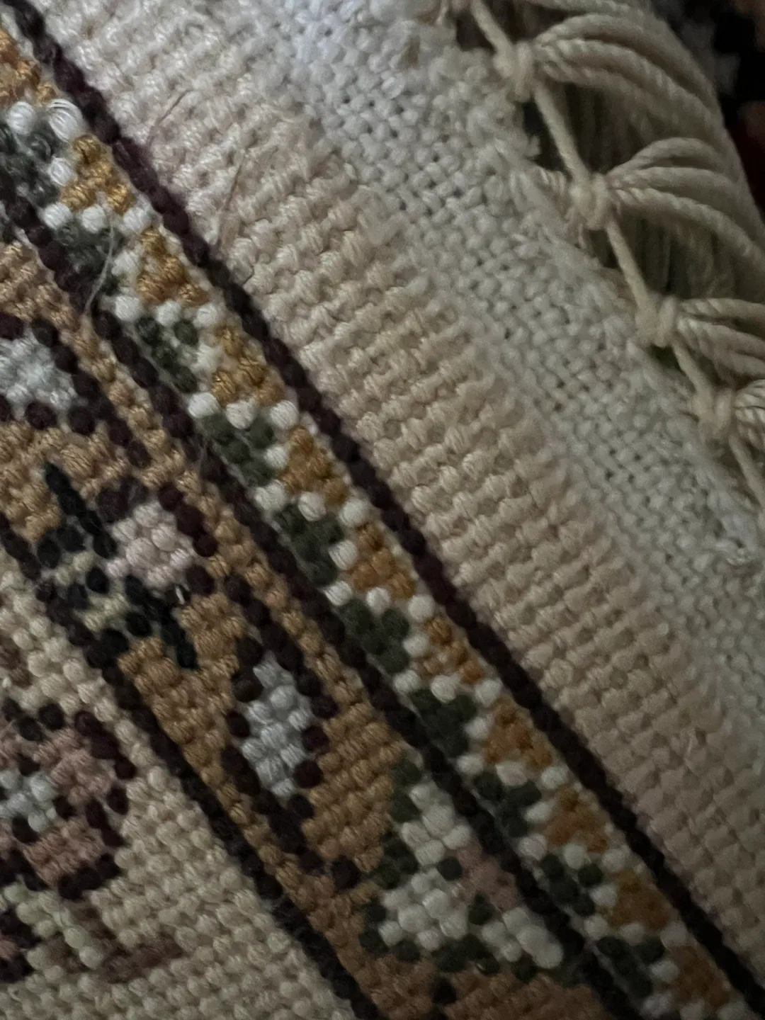 Hand made Afghan Green Floral Rug silky and wool image indicator(5)