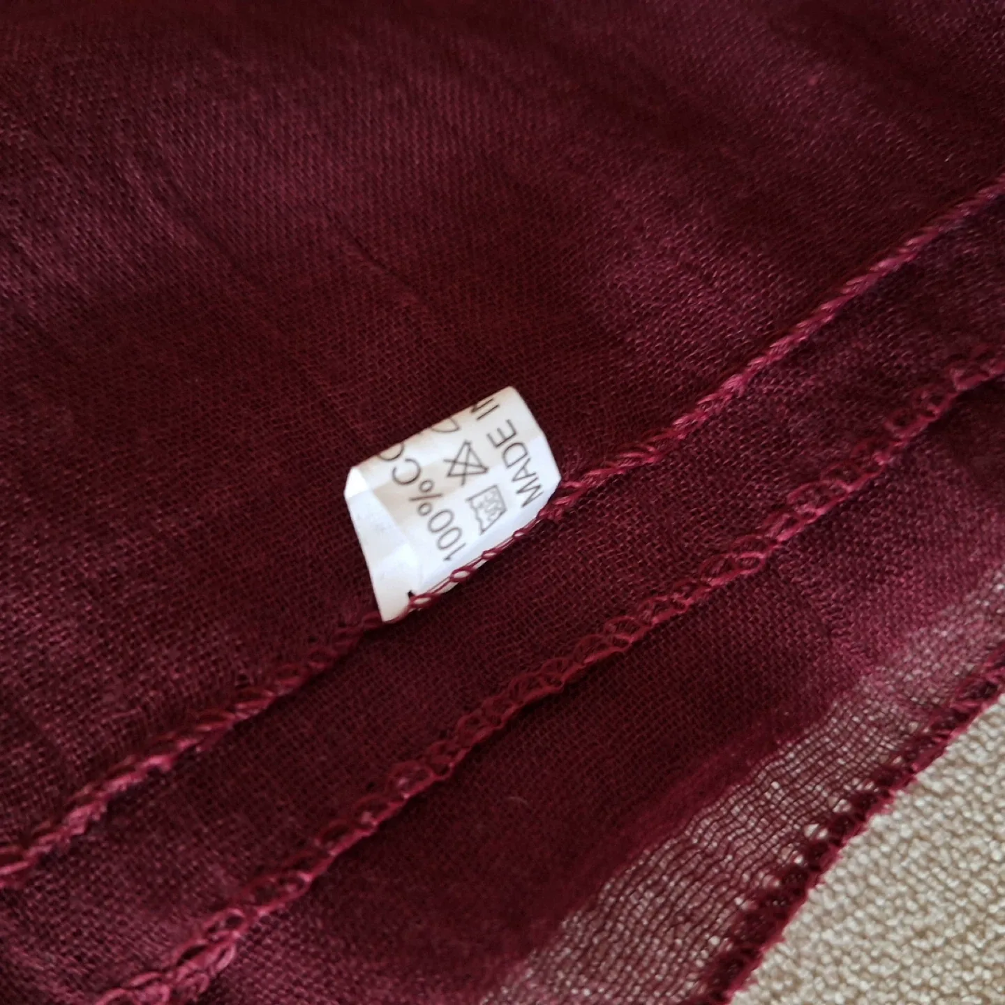 Burgundy Floral Embroidered Scarf image indicator(8)