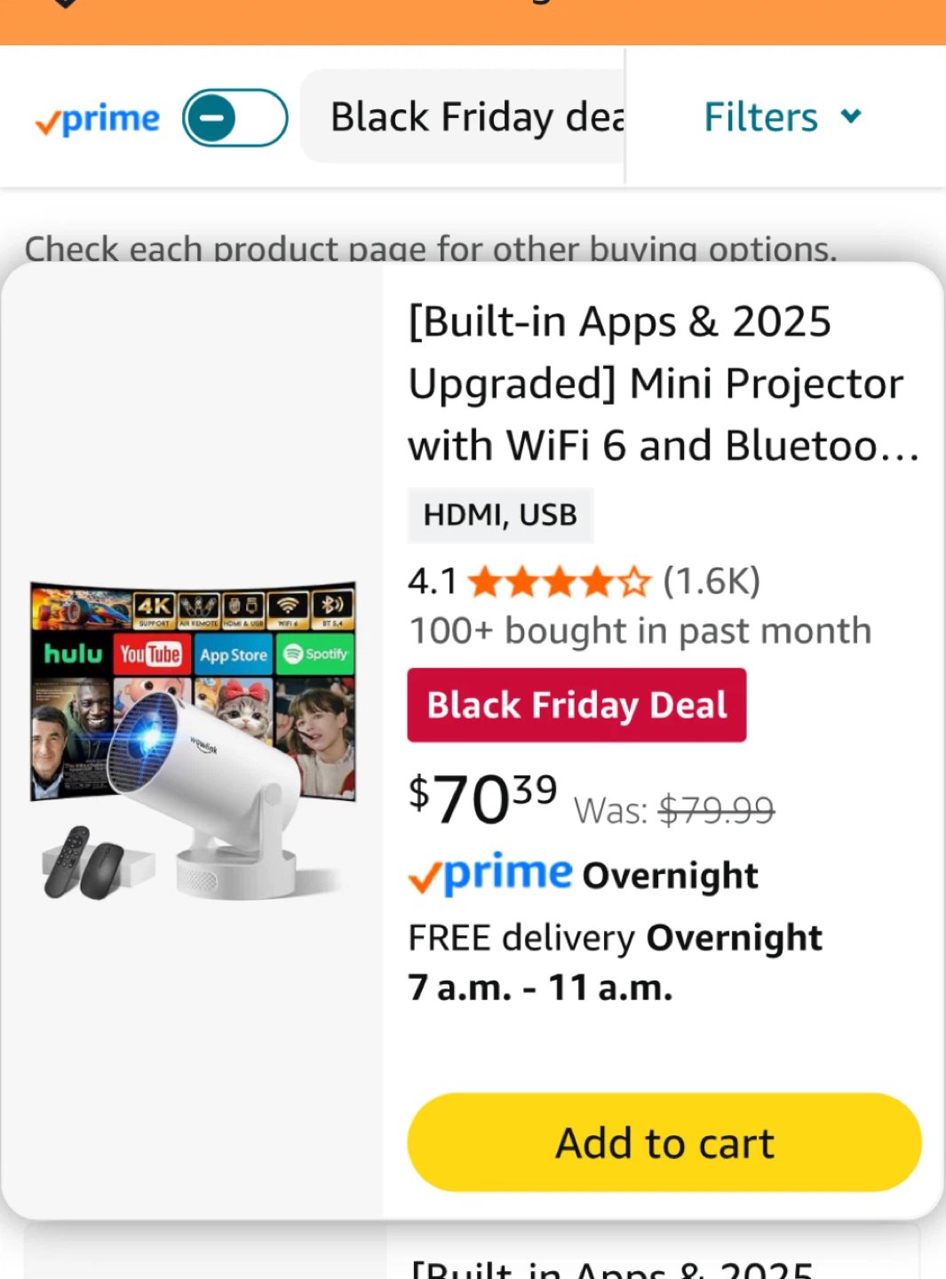Wowlink Mini Projector with WiFi 6 & Bluetooth