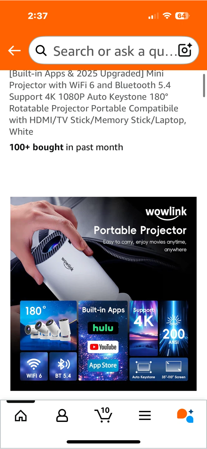 Wowlink Mini Projector with WiFi 6 & Bluetooth - photo 3