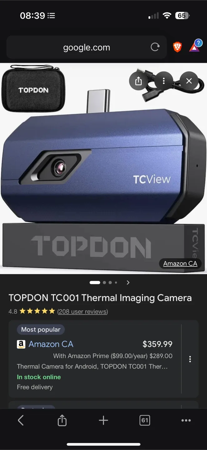 *New* $407 Thermal Imaging Camera TOPDON TC001 image indicator(3)