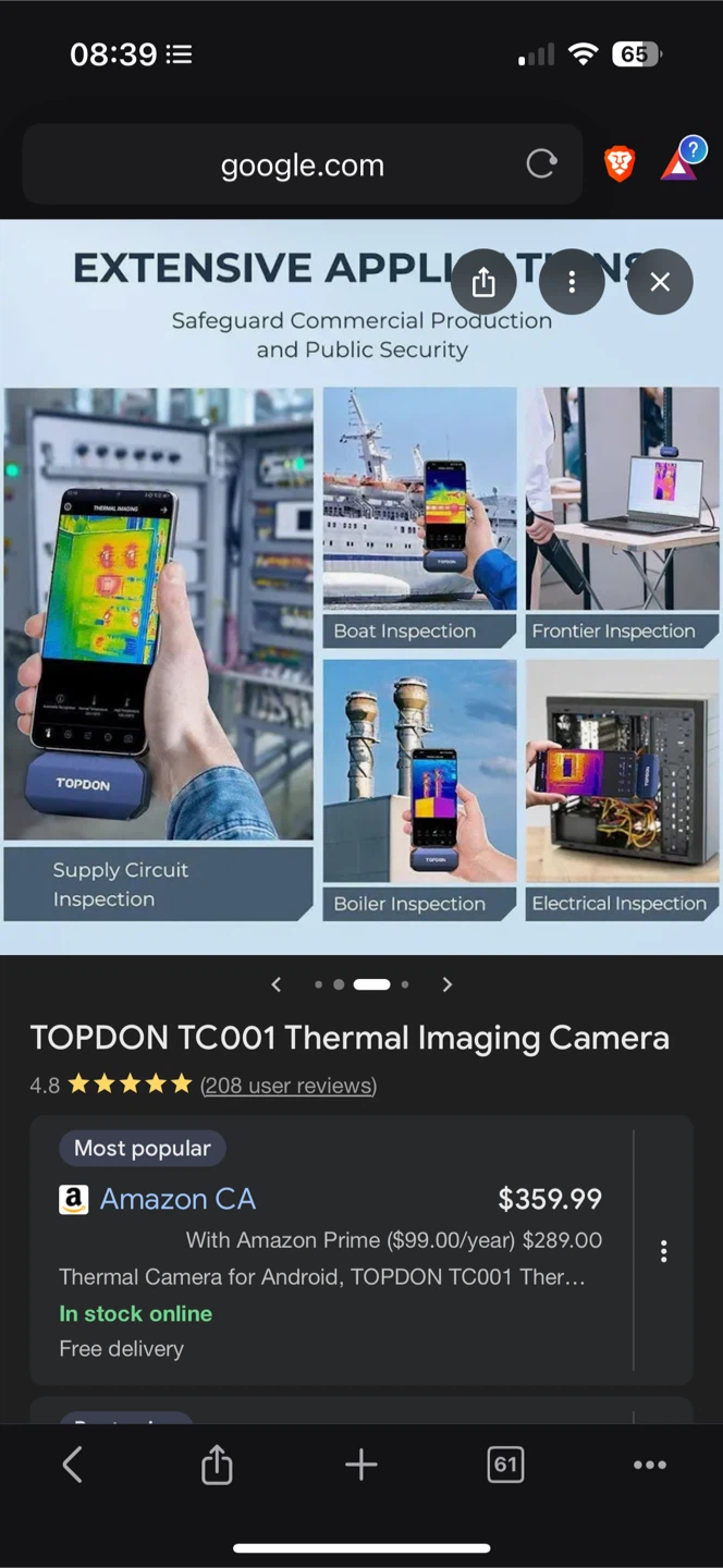 *New* $407 Thermal Imaging Camera TOPDON TC001 - photo 2