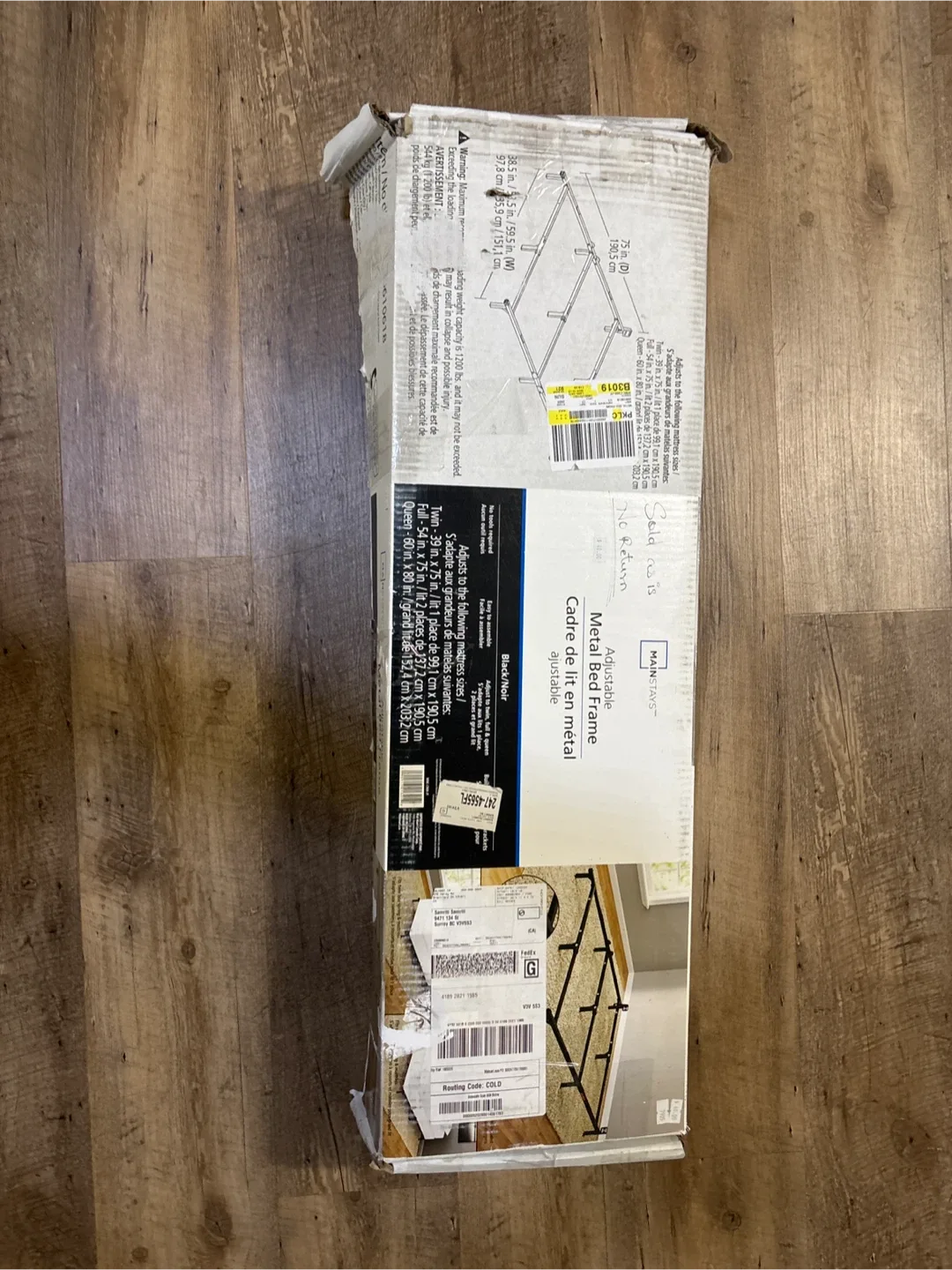 Mainstays Adjustable Metal Bed Frame - Noir