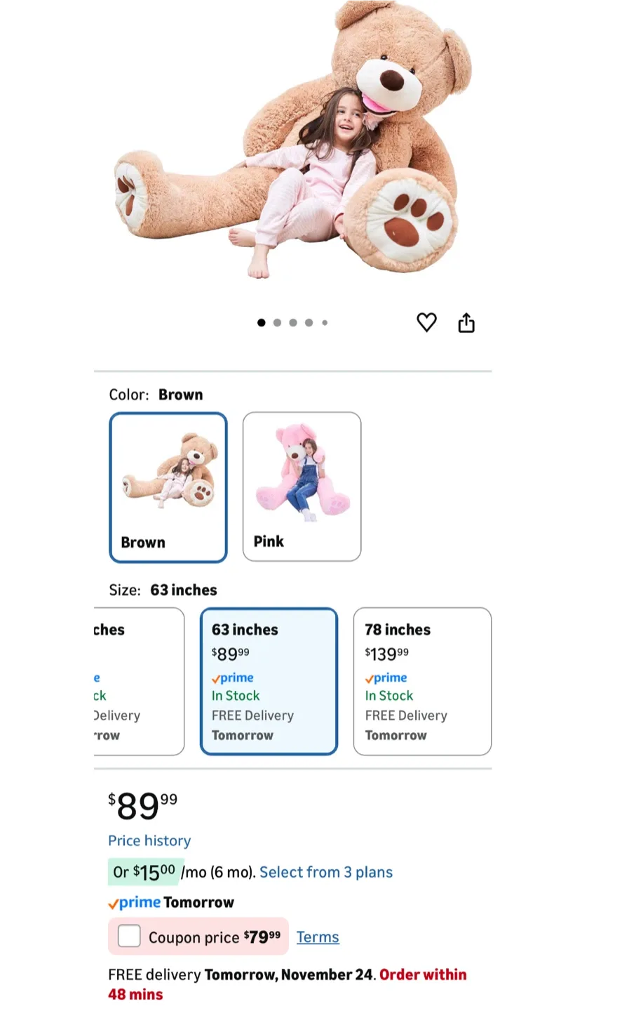 Giant Teddy Bear Plush 🧸 image indicator(2)