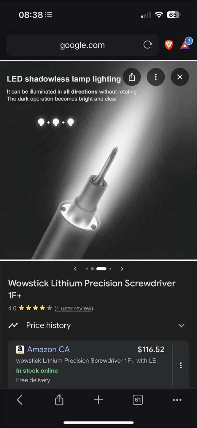*New* $130 Wowstick Lithium Precision Screwdriver 1F+ - photo 2