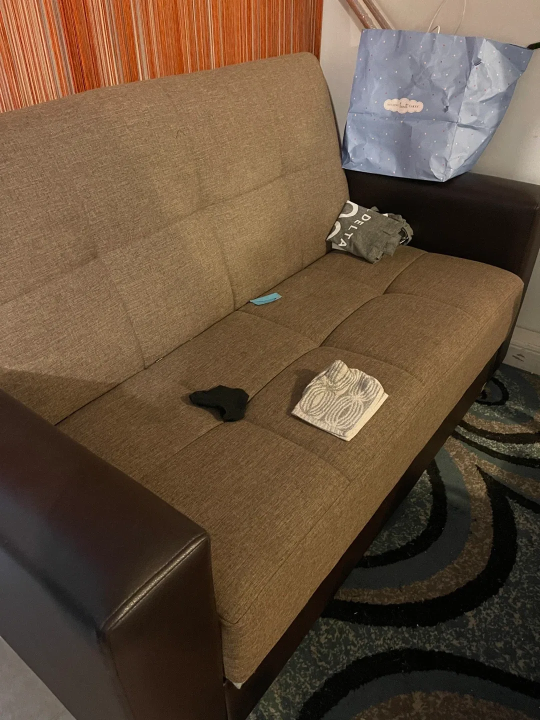 Brown Futon Sofa Bed - Good Condition