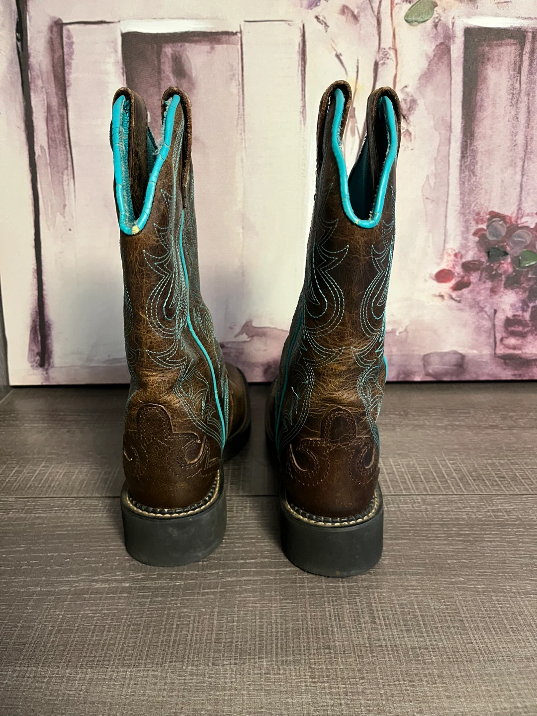 Justin Gypsy Brown Leather Western Boots - Size 6 - photo 3