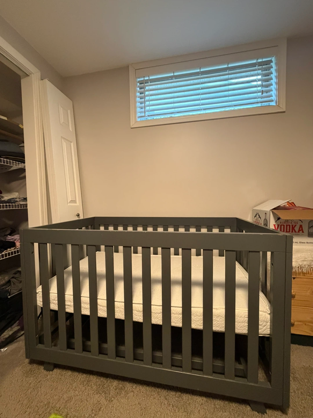 Grey Baby Crib