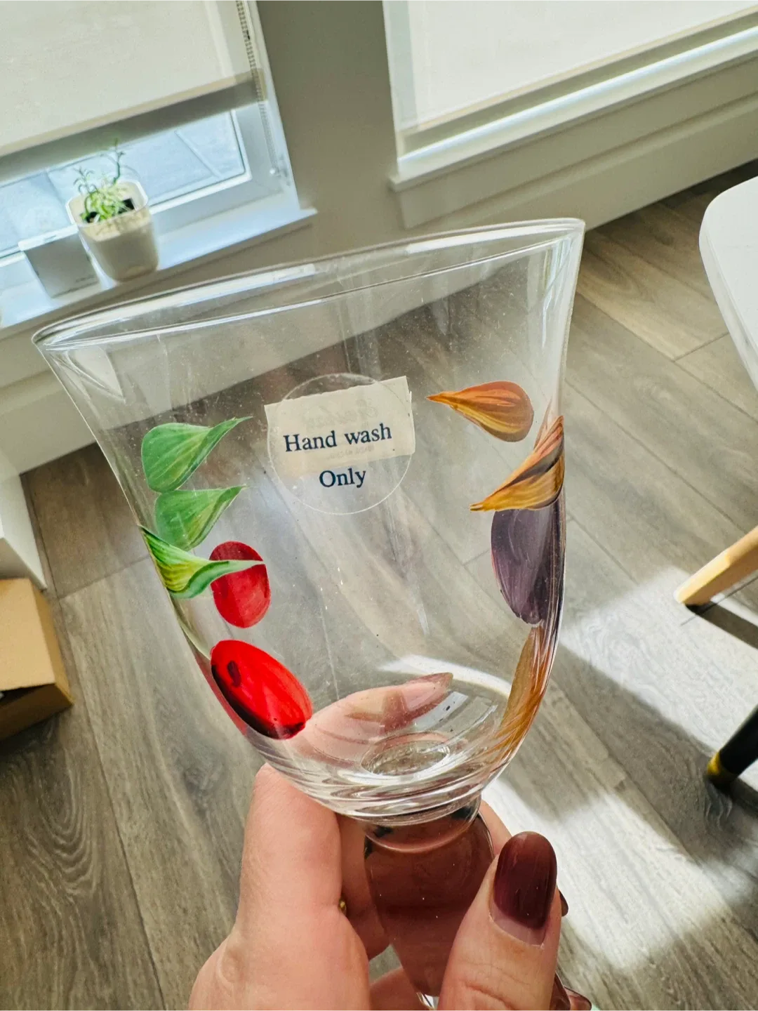 Evesham Royal Worcester Hand Painted Glassware- set of 4 image indicator(3)