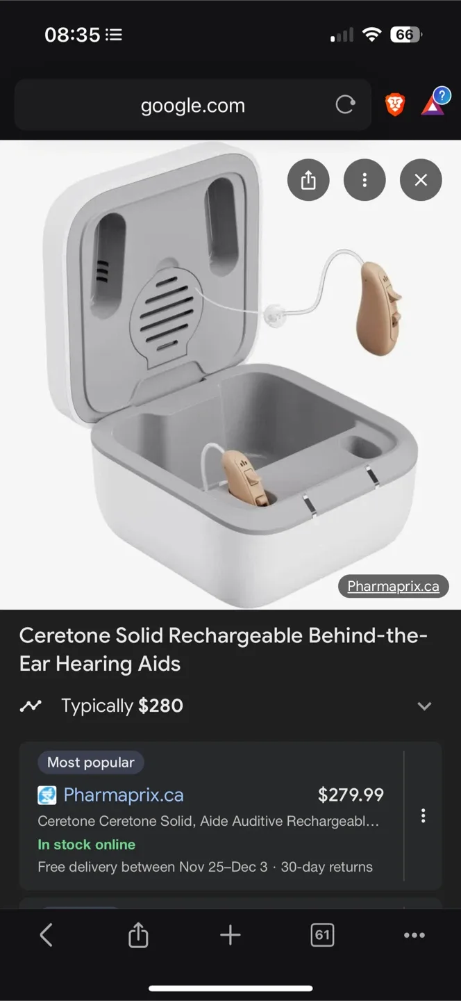*New* $315+ Ceretone Solid BTE Hearing Aids image indicator(2)