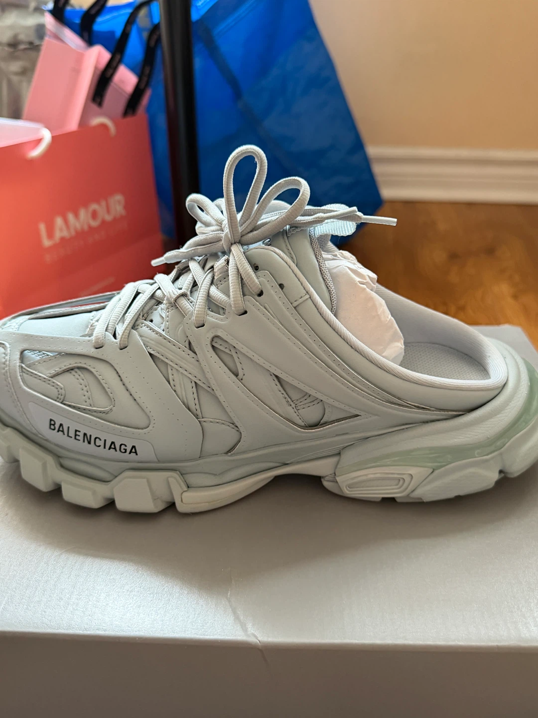 Balenciaga Track Mule - Size 41 - Light Blue/Black - photo 3