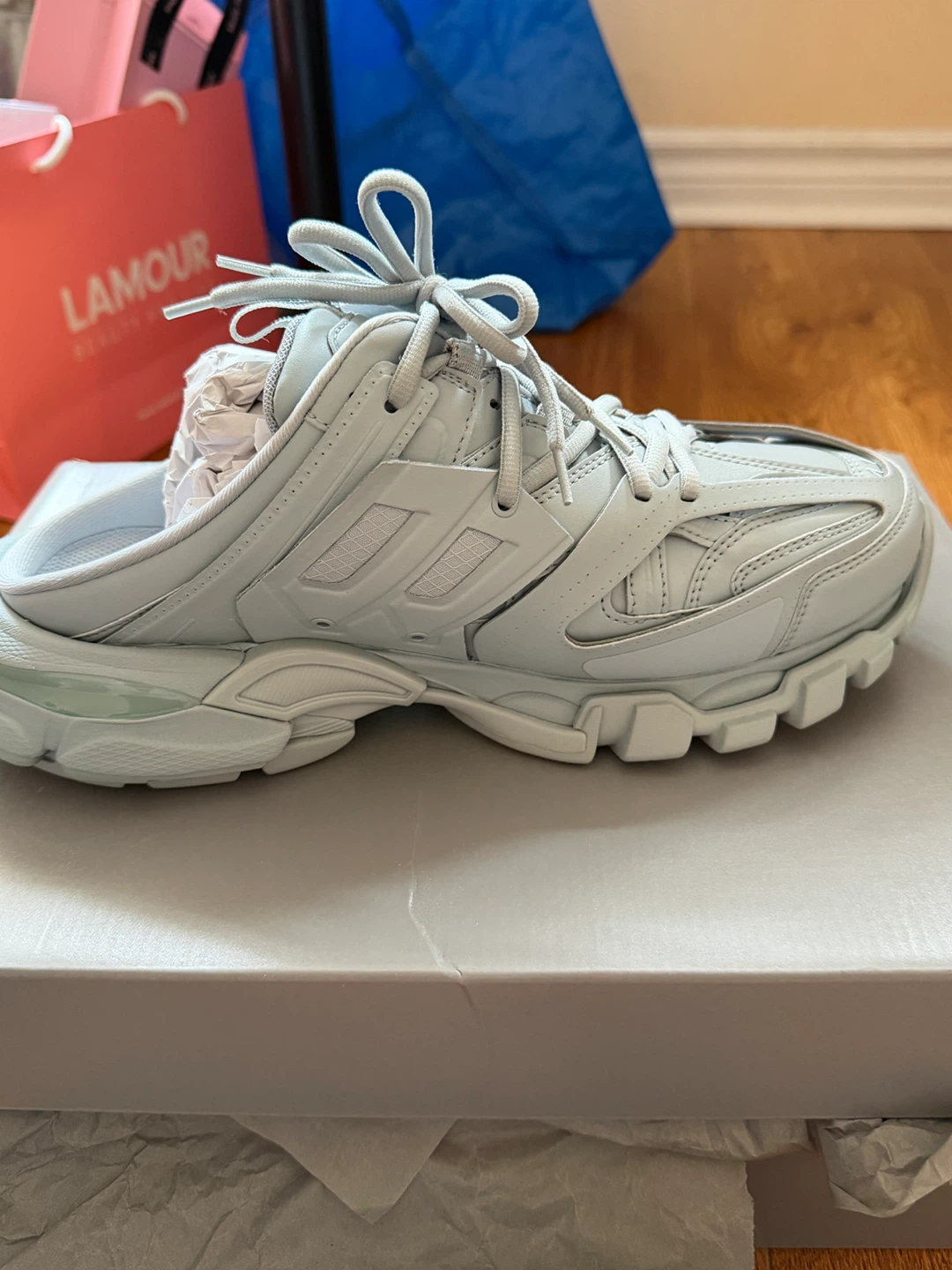 Balenciaga Track Mule - Size 41 - Light Blue/Black - photo 4