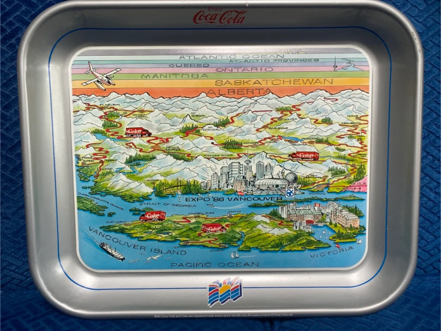 Vintage Coca-Cola Expo '86 Vancouver Tray image indicator(3)