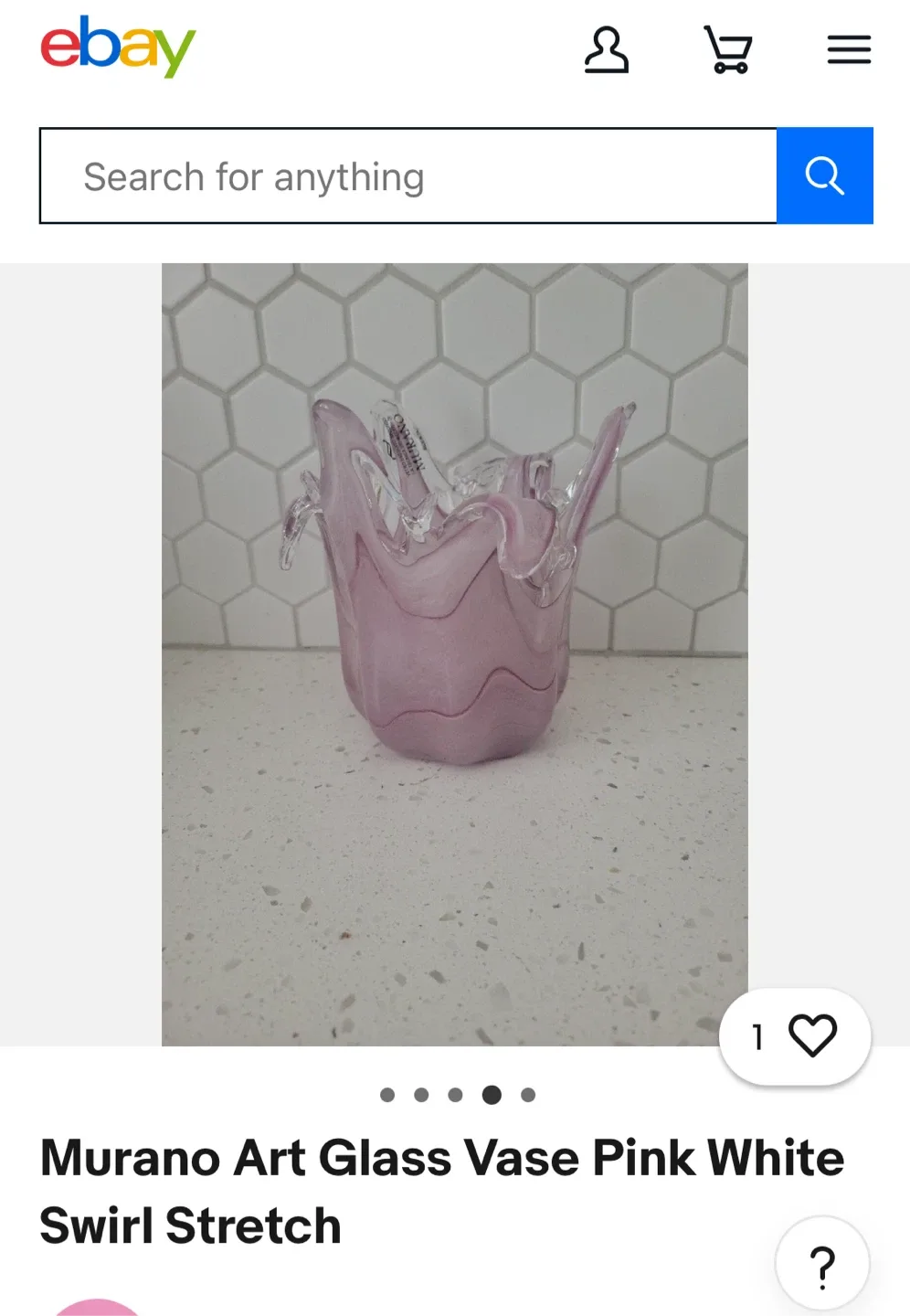 Stunning Murano Purple Art Glass Vase image indicator(10)