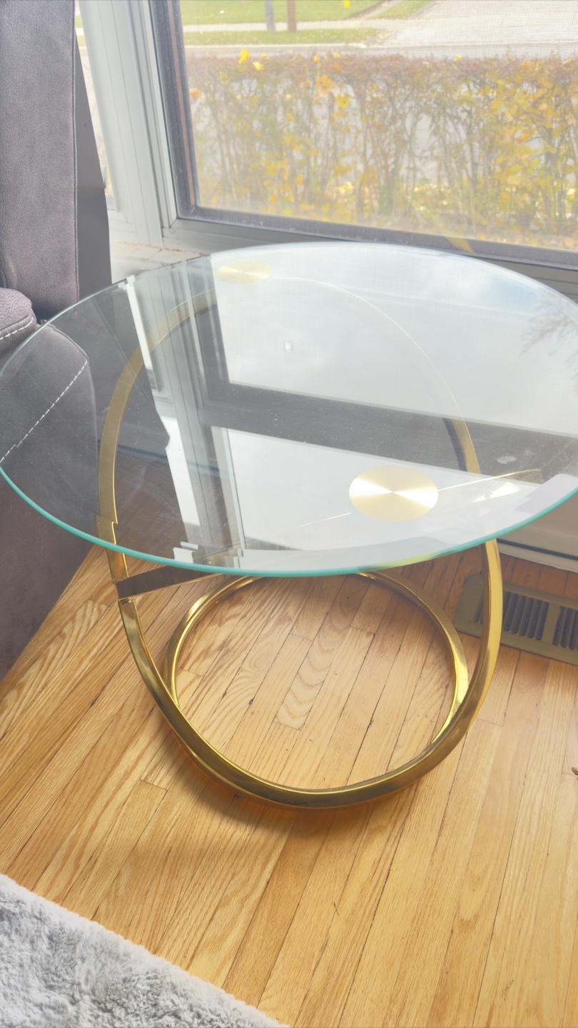 Glass Top Coffee Table with Gold Frame - photo 2