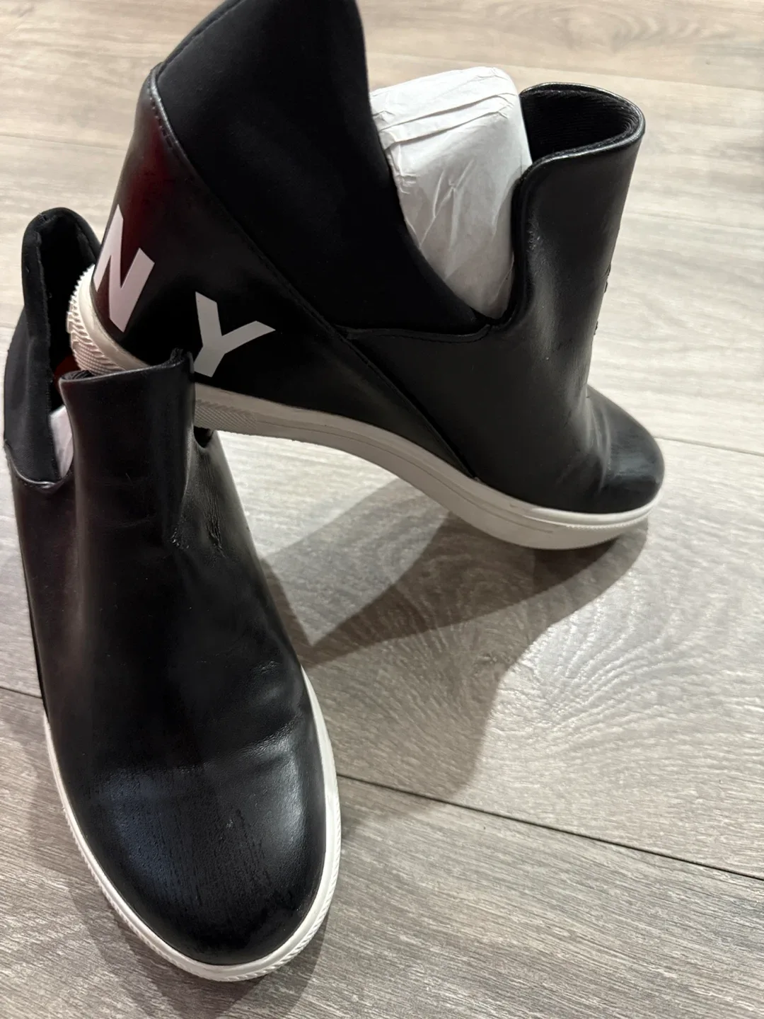 DKNY Black Ankle Wedge Booties Size 7M