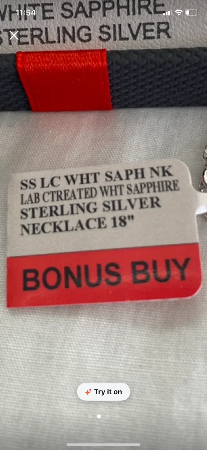 Lab Created White Sapphire Sterling Silver Necklace 18" image indicator(5)