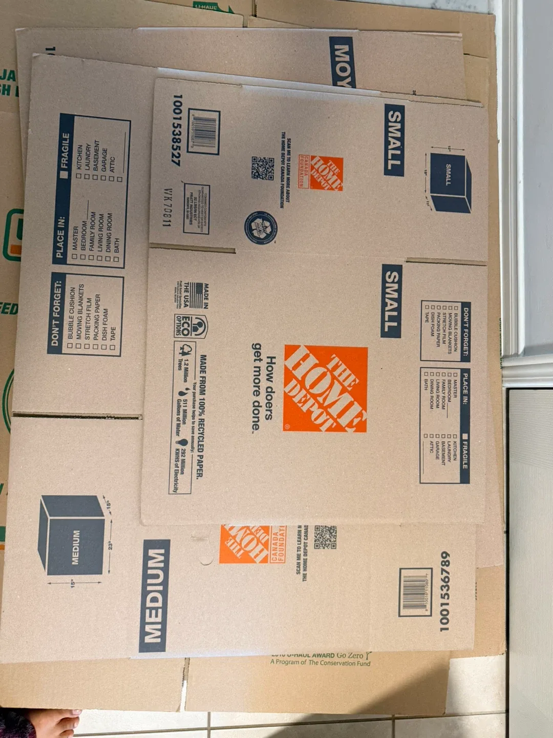 Brand new uhaul and home depot moving boxes