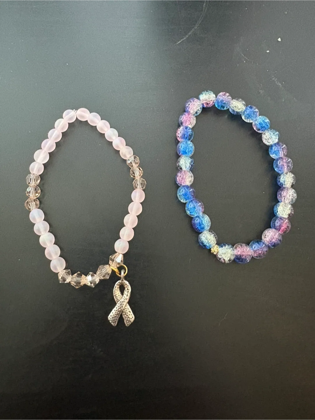 Handmade Beaded Bracelets - Pink & Rainbow