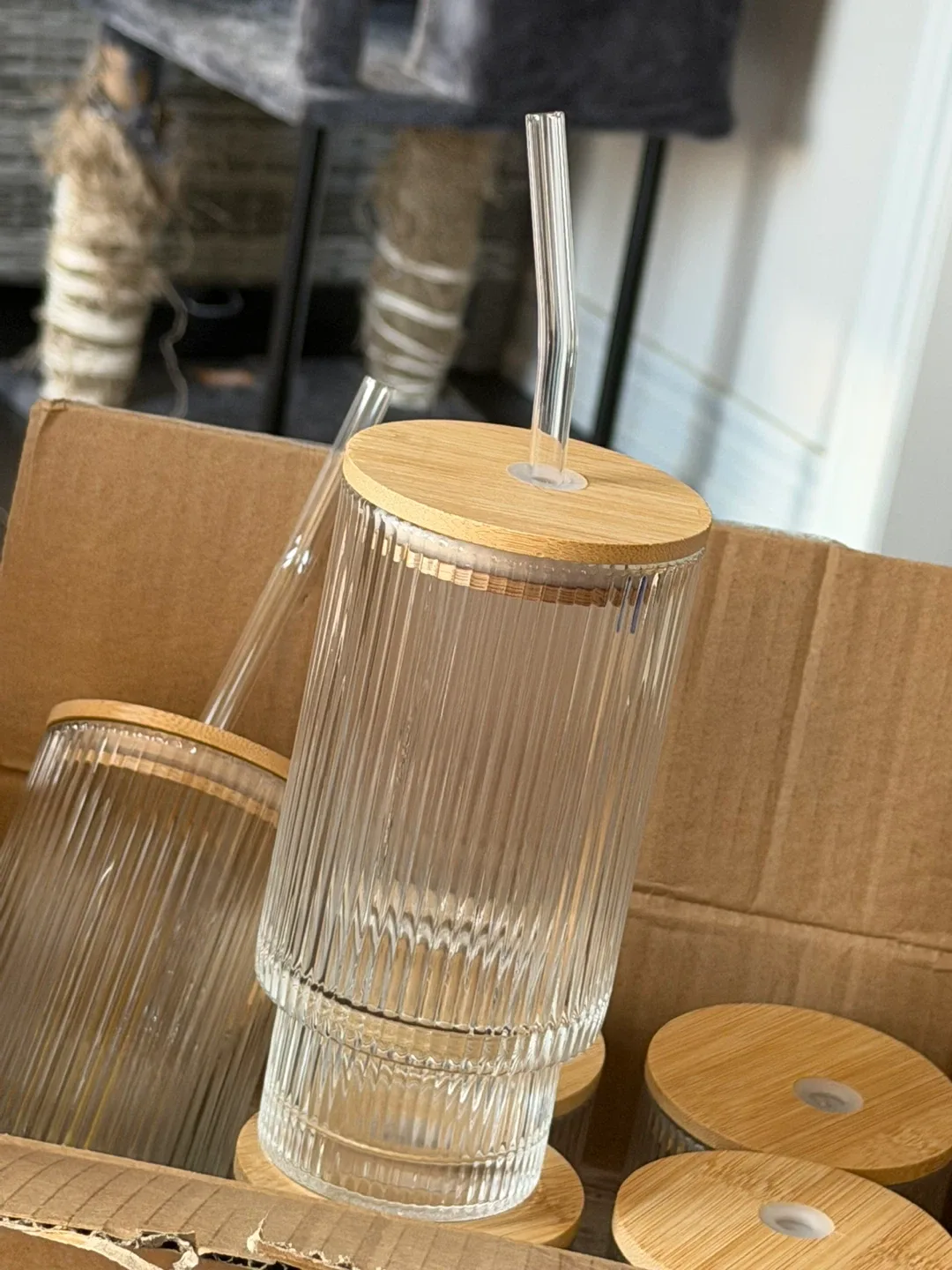 Glass with Lid & Straw/ glass set image indicator(2)