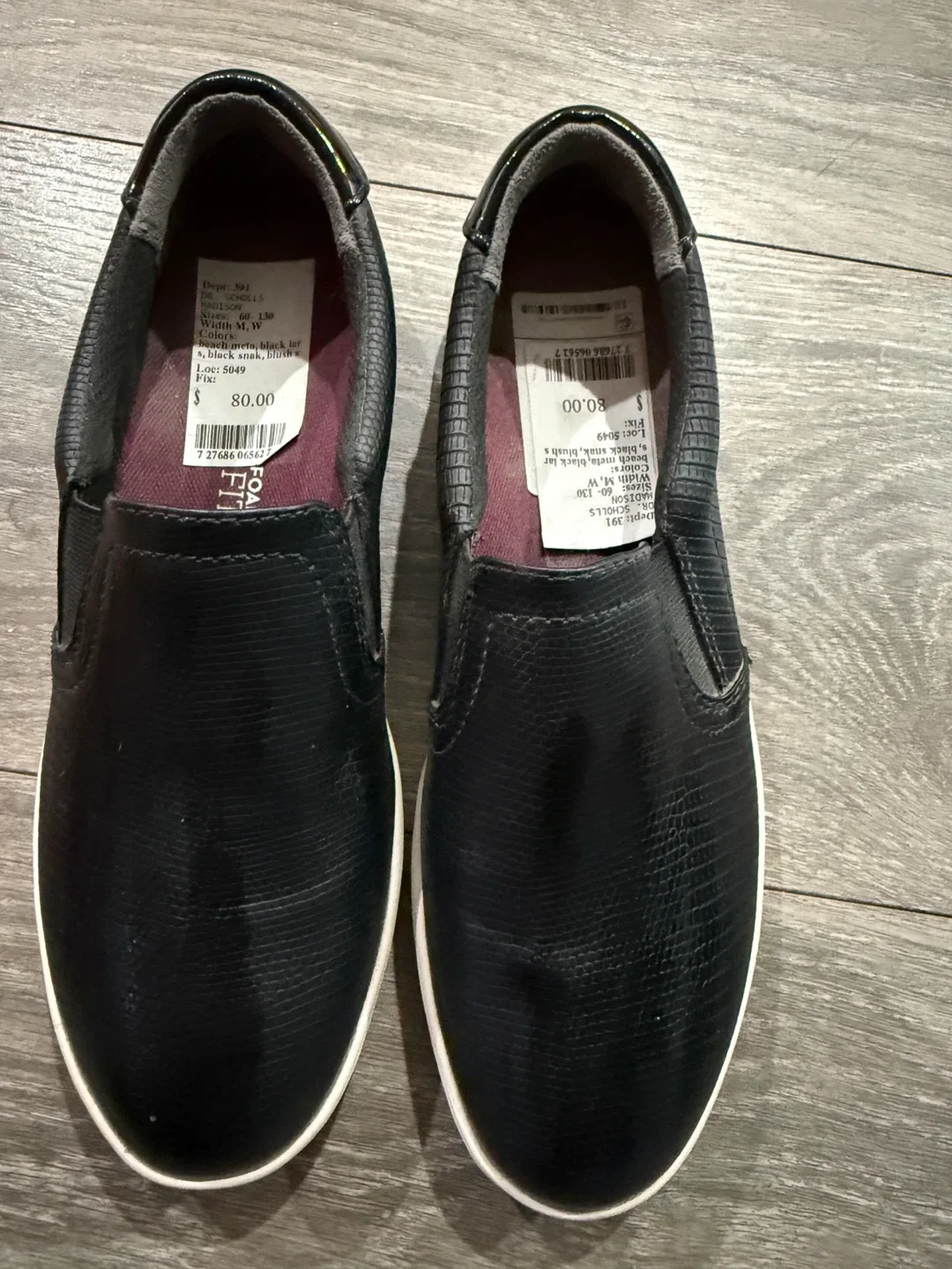 Dr. Scholl's Black Snake Leather Slip-On Shoes