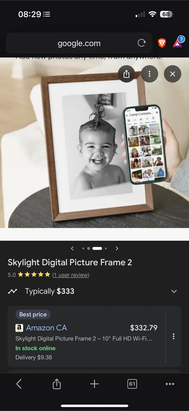 *New* $375+ Skylight Digital Picture Frame - 10" Full HD
