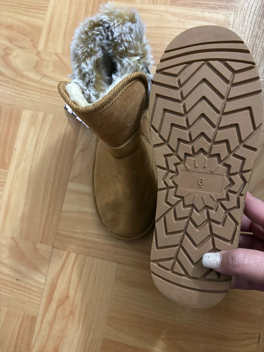 Brown Faux Fur Winter Boots - Size 6 - photo 2