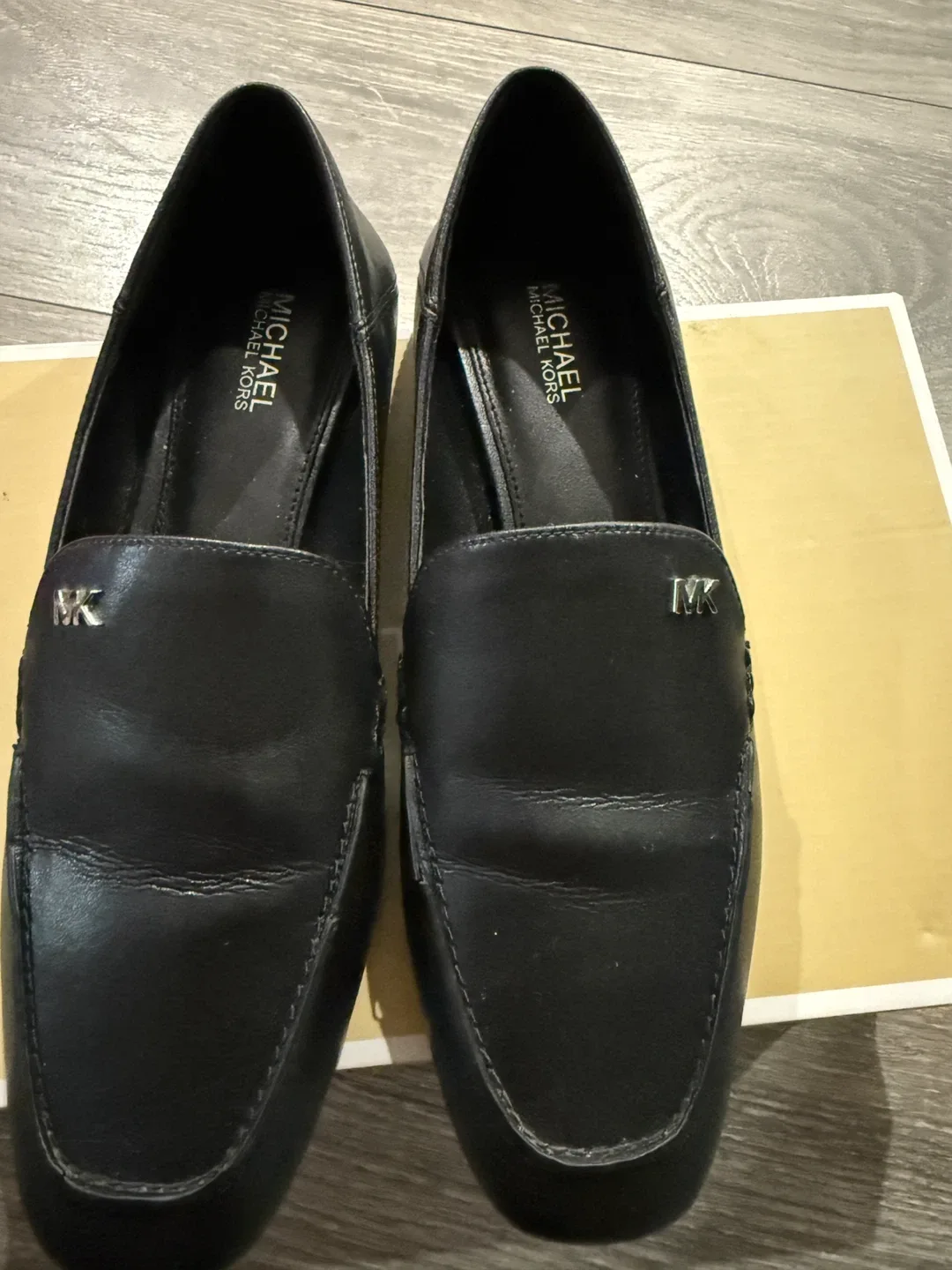 Michael Kors Black Leather Loafers with Box