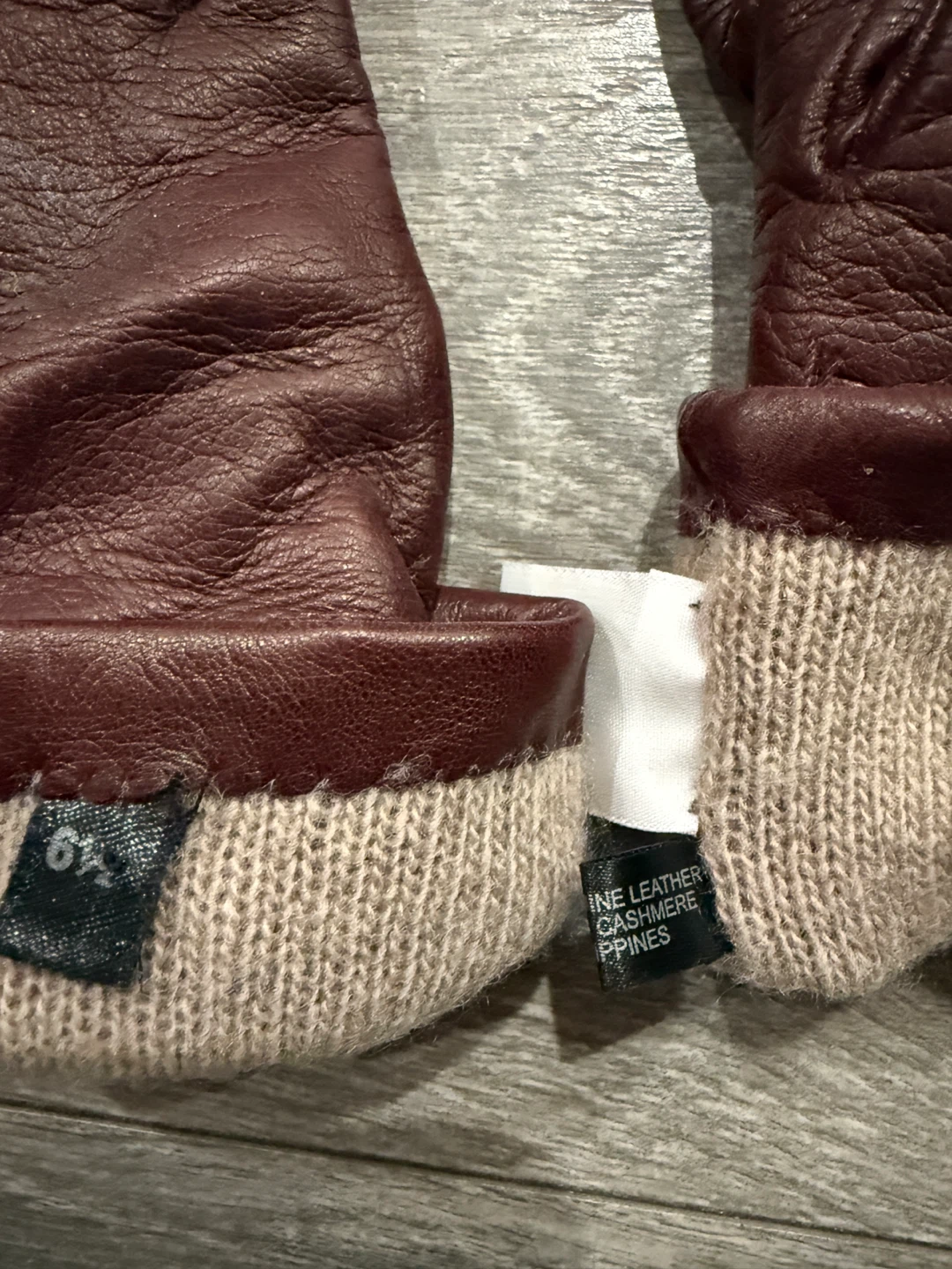 Leather & Cashmere Gloves Size 6.5 - photo 3