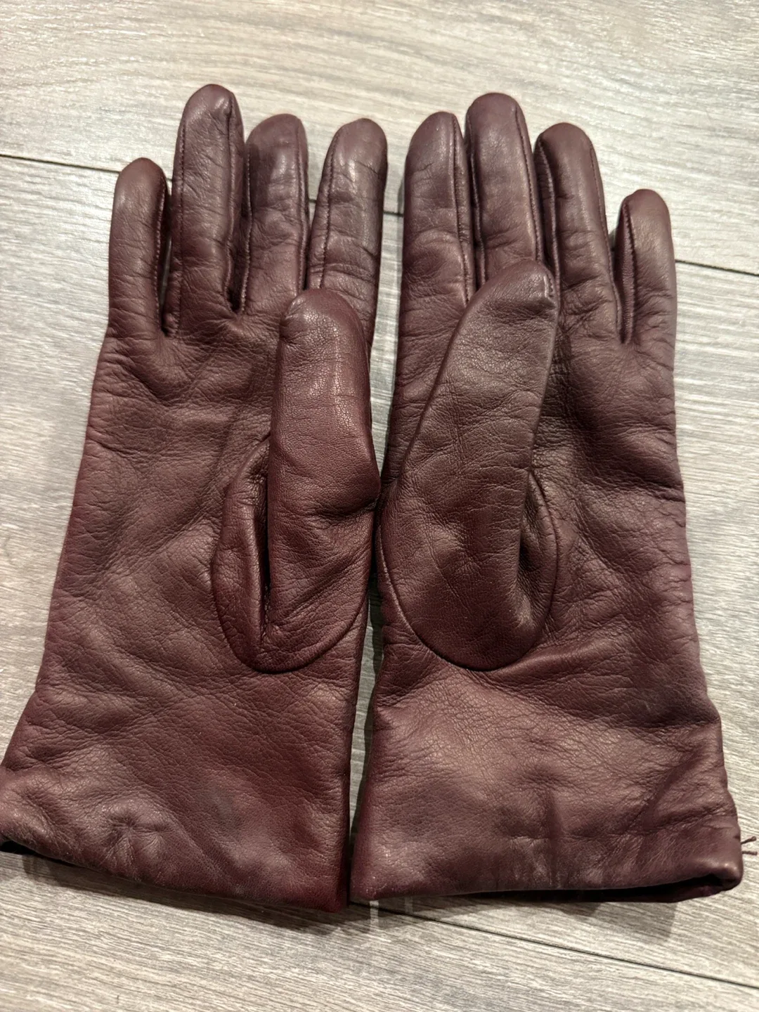 Leather & Cashmere Gloves Size 6.5