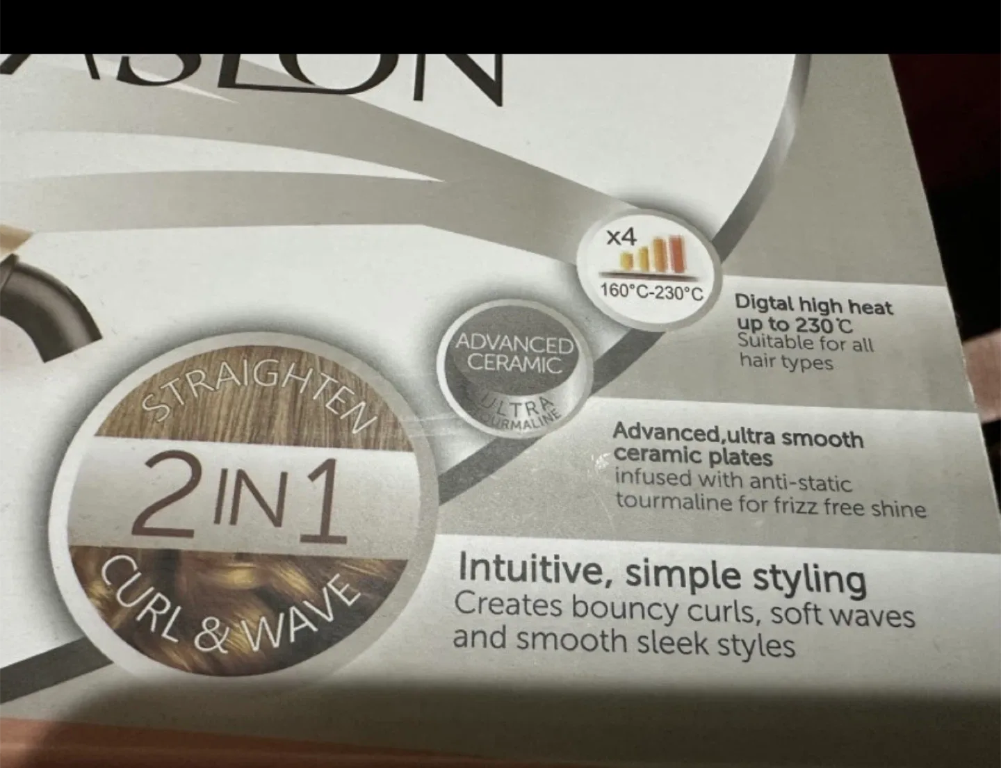 Vaslon 2-in-1 Hair Curler & Straightener image indicator(2)