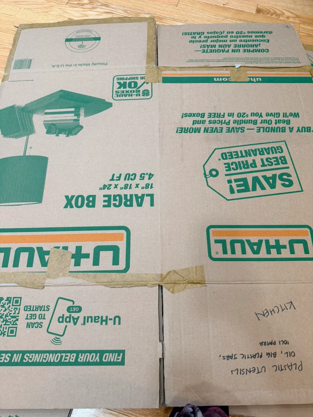 Uhaul medium, large , small moving boxes take all for $5 image indicator(2)
