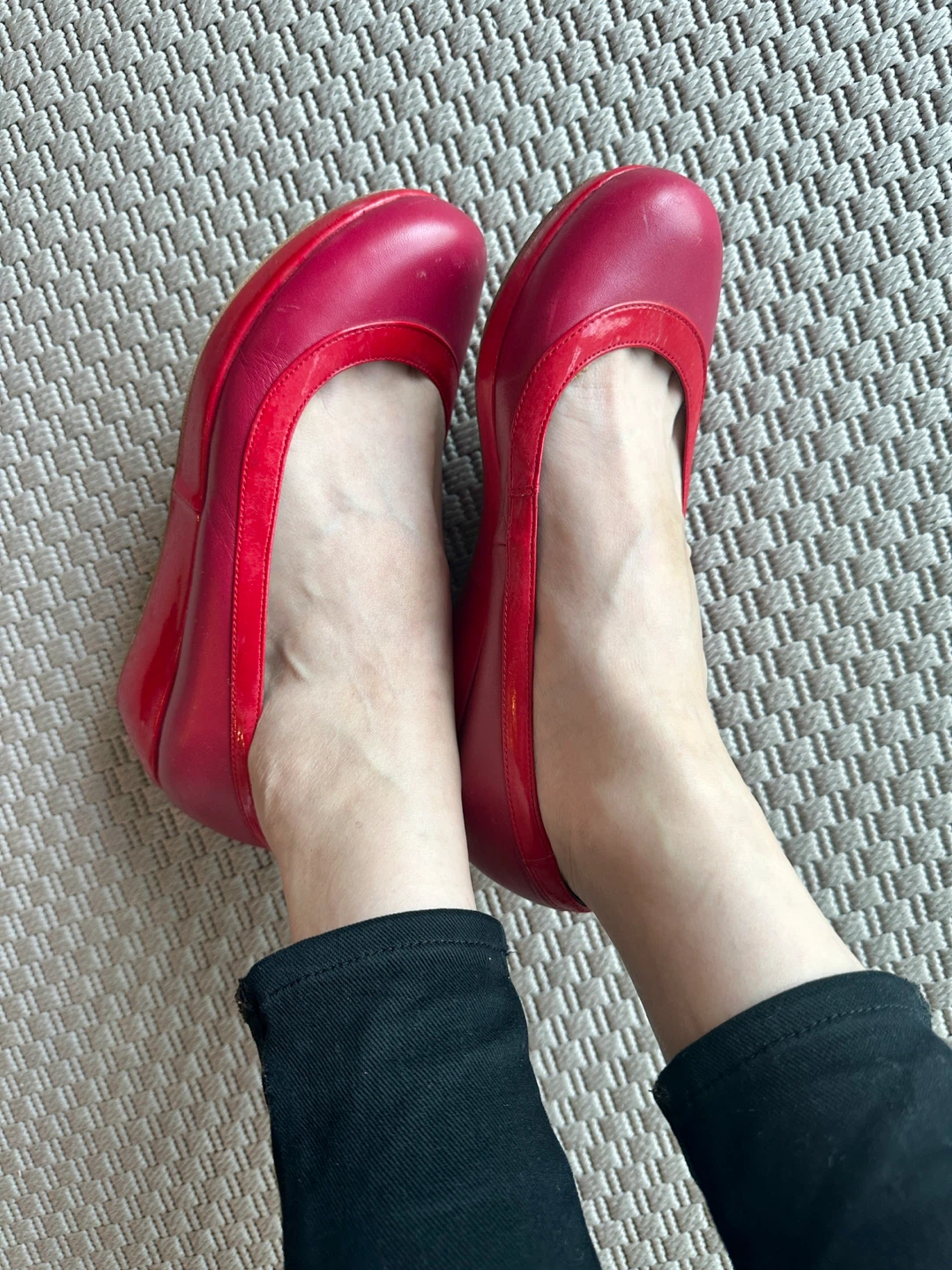 Red Leather Shoes, size 6.5 - photo 3