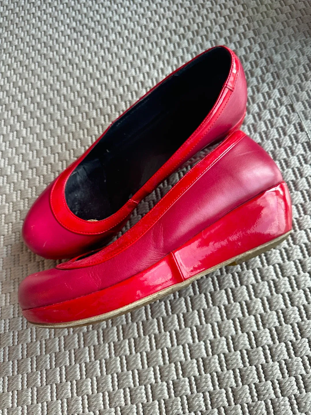 Red Leather Shoes, size 6.5
