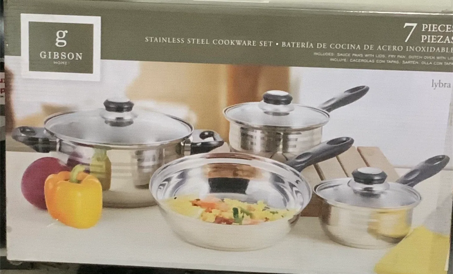 Gibson Home 7-Piece Stainless Steel Cookware Set NEW