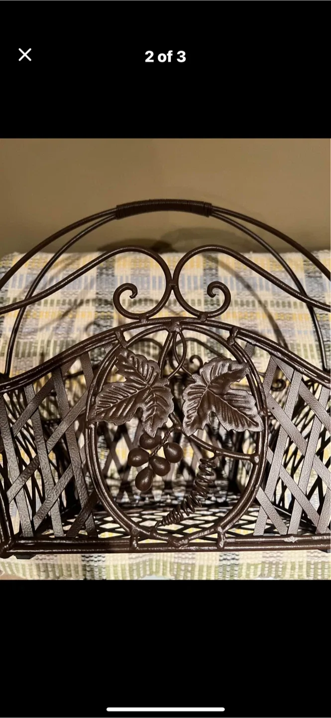 Metal Basket with Grape Design image indicator(2)
